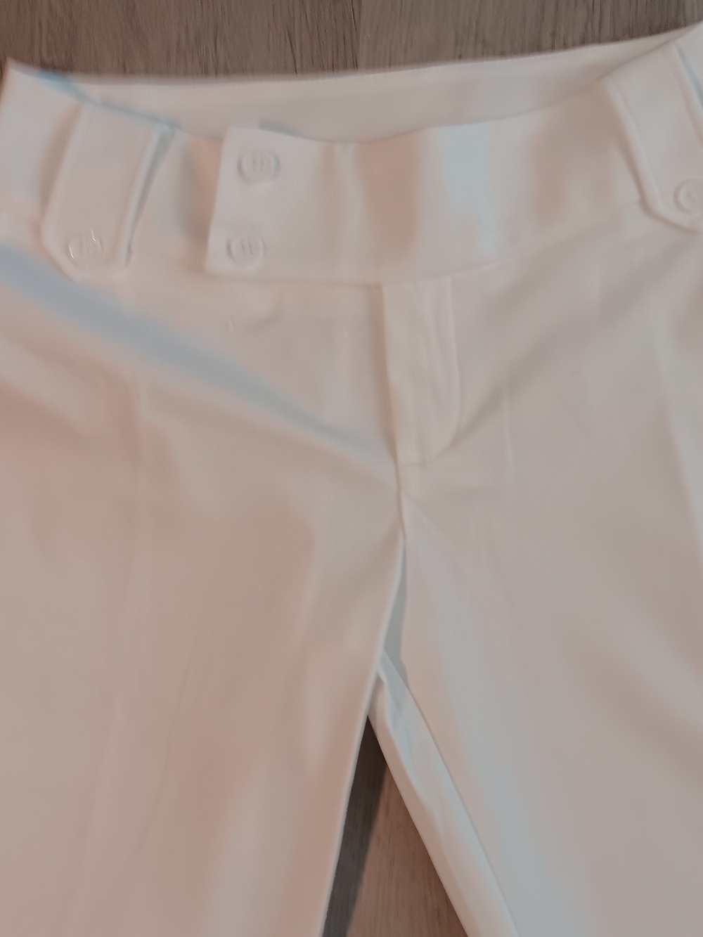 White Boot Cut Women's Pants - Classic Flared Style - Picture 3 of 5